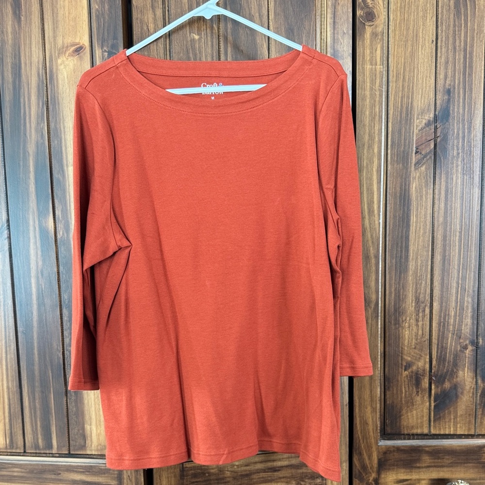 Croft & Barrow Women's 3/4 Sleeve Top - Rust